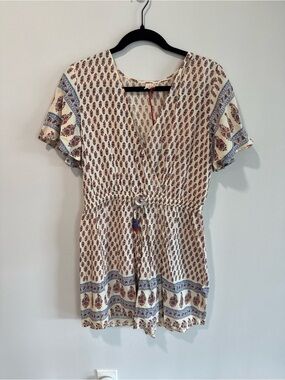 RAGA Cream Multi Printed Short Sleeve Romper